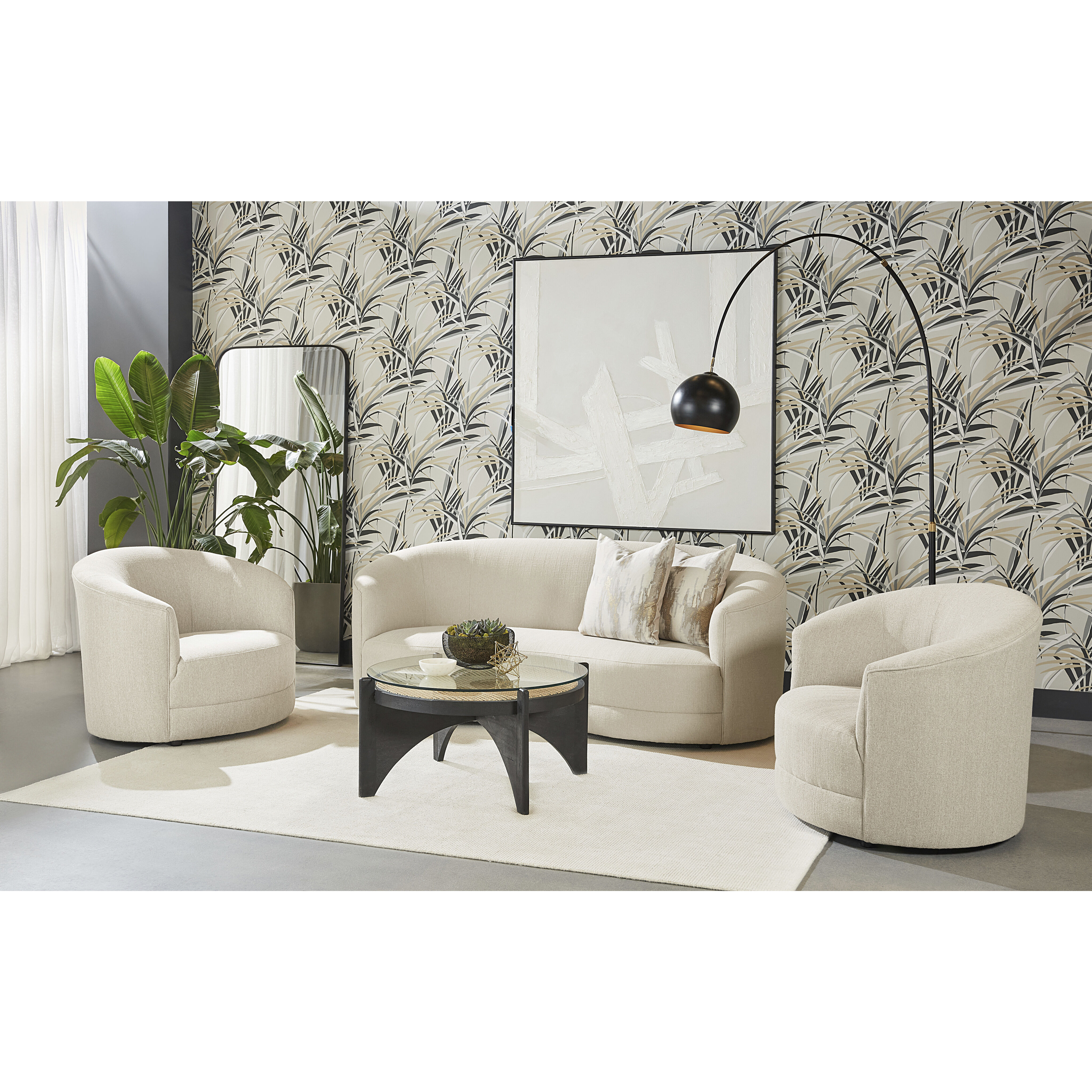 Adora 38 X 18 inch Clear / Black Coffee Table, Small